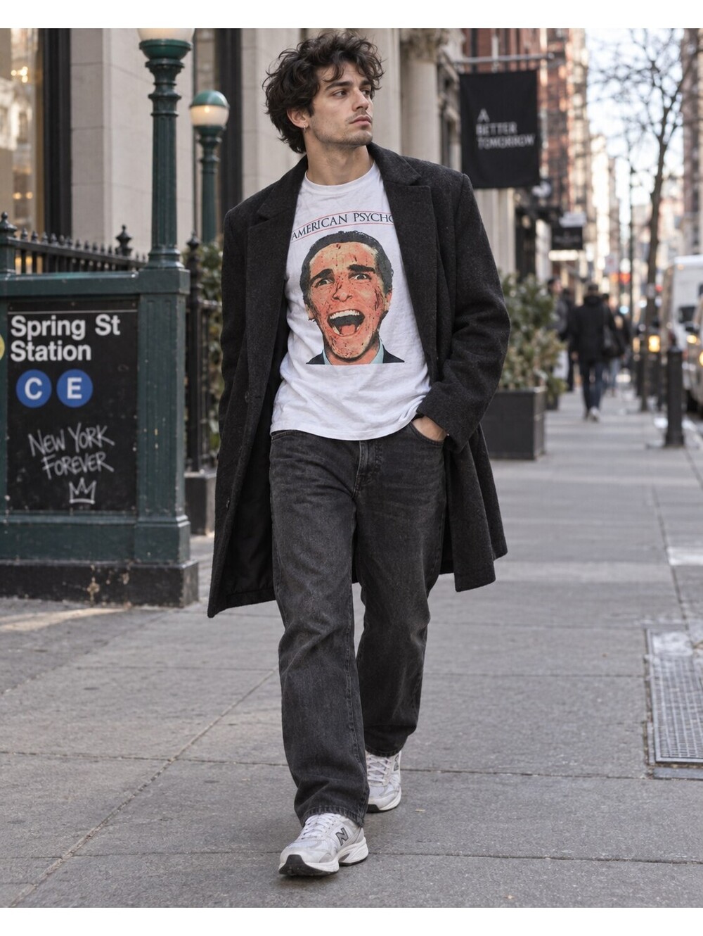 American Psycho Graphic T-Shirt White Patrick Bateman Horror Movie Y2K Cult Film